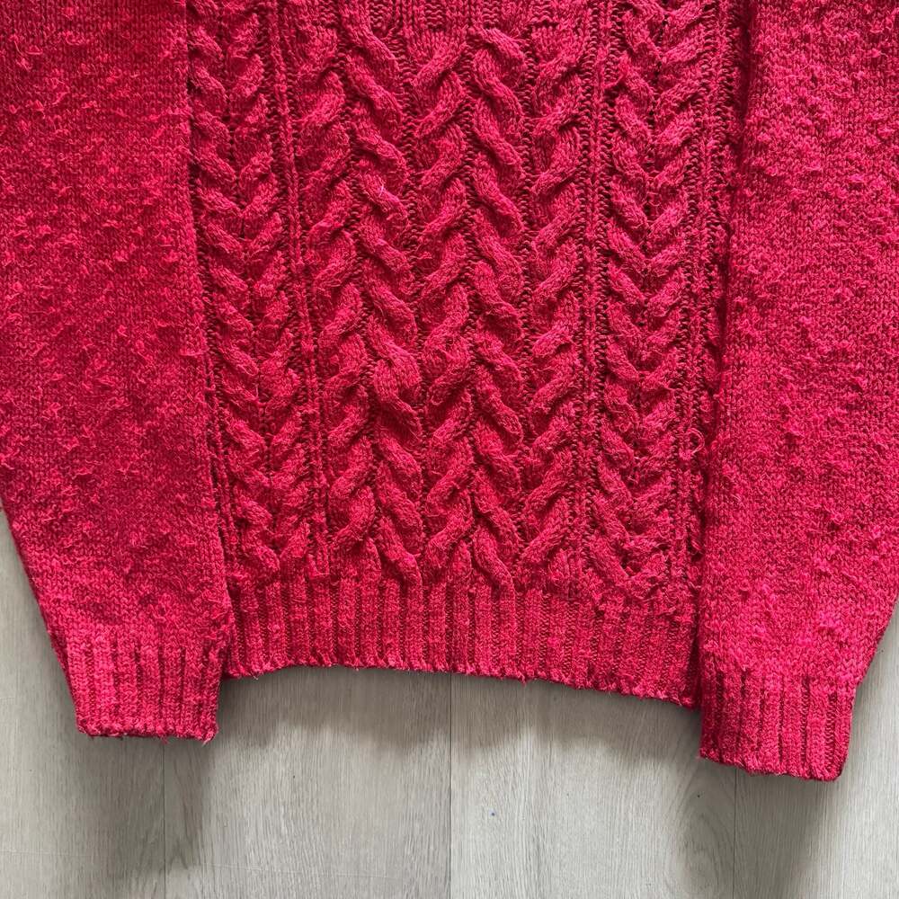 Outback Red Vintage Cable Knit Sweater Red Size L - Picture 5 of 10